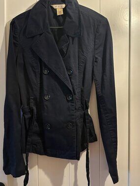 Arizona (JC Penney) navy cotton trench coat